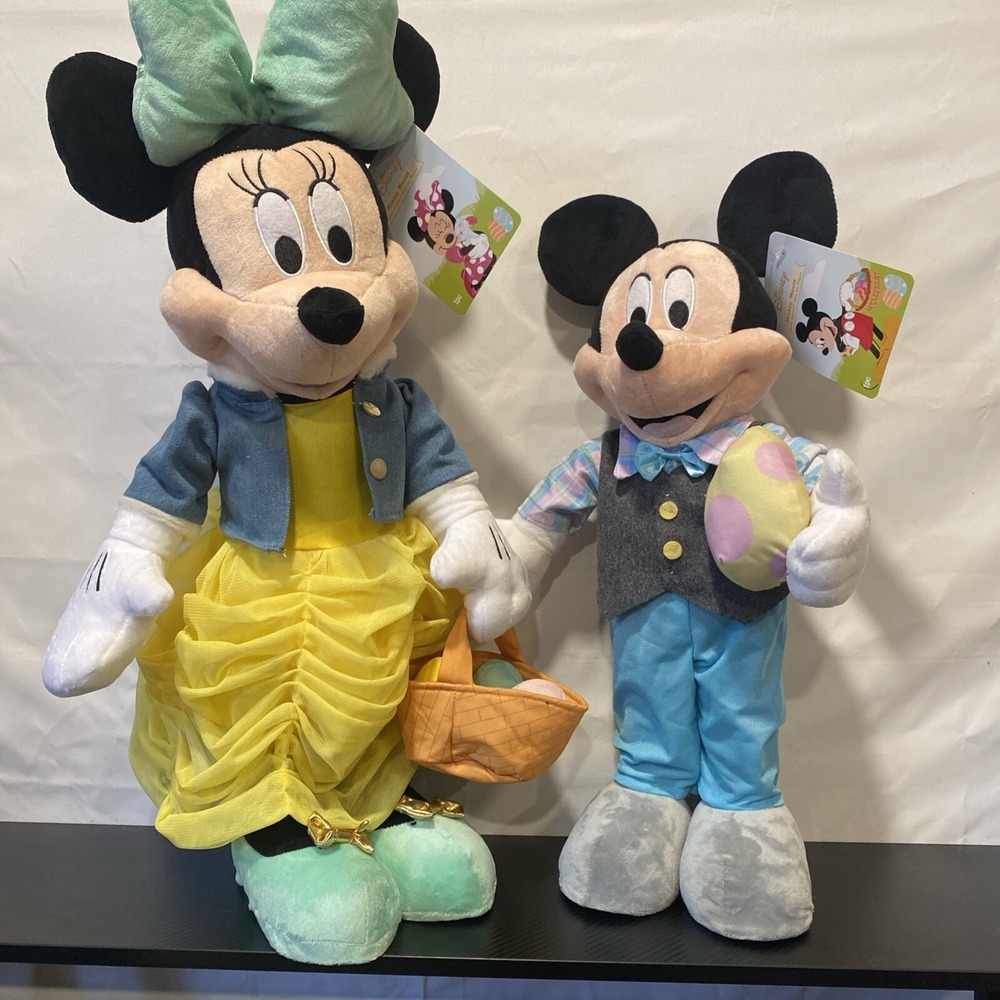 Disney 23"Minnie & 19" Mickey Mouse Easter Door Porch Greeter Basket Eggs